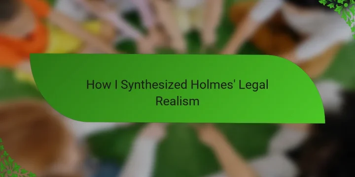 How I Synthesized Holmes’ Legal Realism