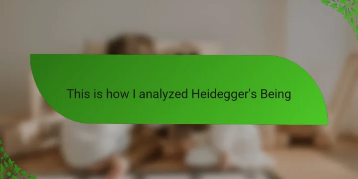 This is how I analyzed Heidegger’s Being
