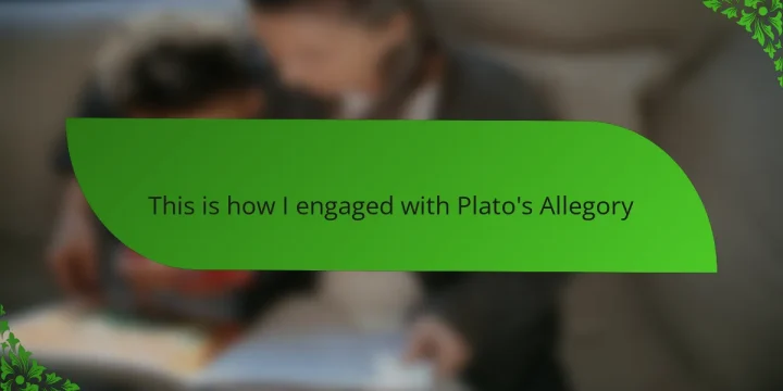 This is how I engaged with Plato’s Allegory