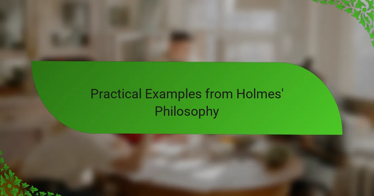 Practical Examples from Holmes' Philosophy