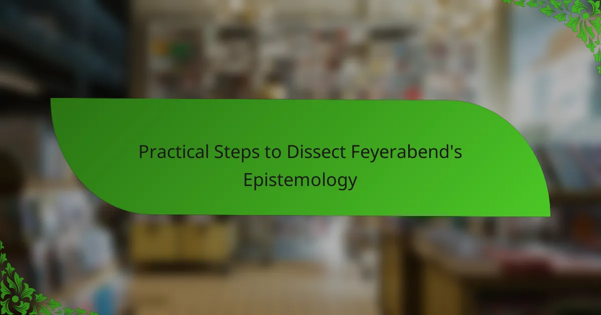 Practical Steps to Dissect Feyerabend's Epistemology